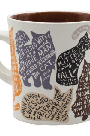 literary cat mug